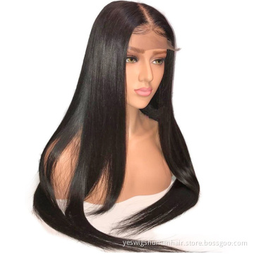 Natural Black Brazilian Straight Lace Closure Human Hair Cheap Wigs For Black Women Virgin Cuticle Aligned 5X5 Lace Closure Wig